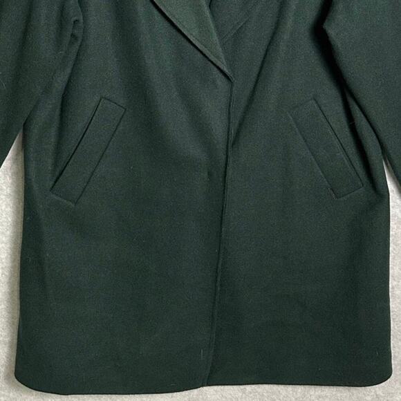 Nine West NWT Sz XXL Forest Green Wool Blend Coat Relaxed Fit Trench Pea Coat - Picture 12 of 12